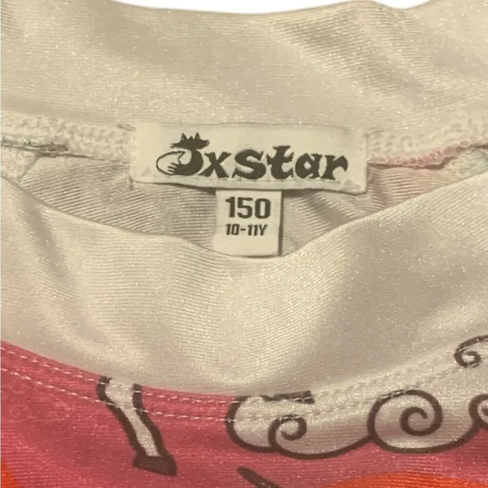 Jxstar Swim‎ Top Long Sleeve Girls Rainbow Unicorn Size 10-11yr old